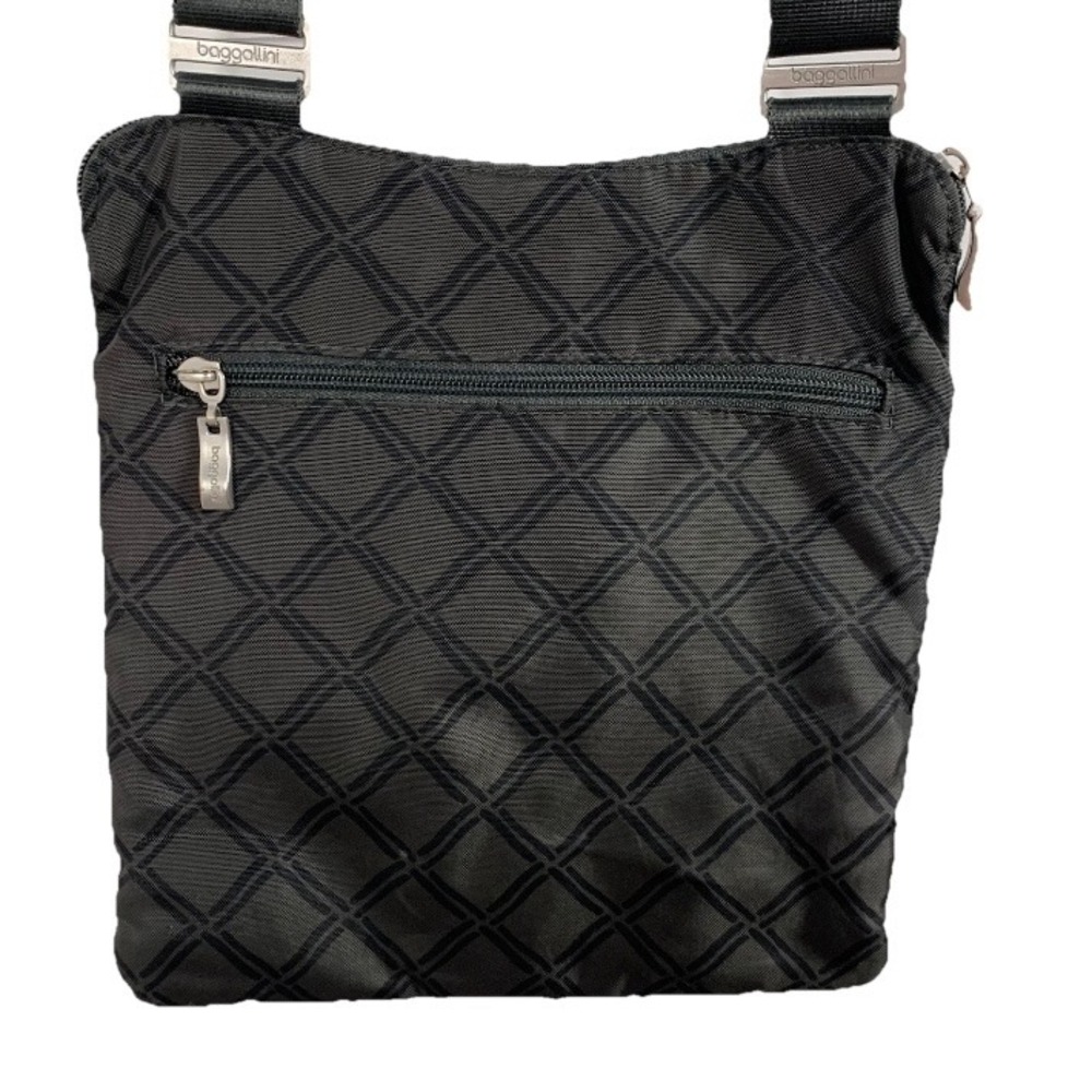 Baggallini Horizon Nylon Crossbody Travel Bag Messenger Gray Geometric‎ Adjust - Picture 2 of 6
